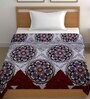 Grey Cotton Floral 400 GSM Single Bed Comforter
