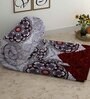 Grey Cotton Floral 400 GSM Single Bed Comforter