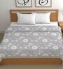 Grey Cotton Floral 500 GSM Double Bed Comforter