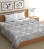 Grey Cotton Floral 500 GSM Double Bed Comforter
