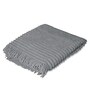 Grey Cotton and Polyester Striped 55 x 82 Inches Throw