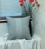Grey Geometric Cotton Blend 16 x 16 Inches Cushion Cover
