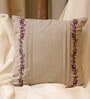 Brown Striped Blended Cotton 16 x 16 Inches Cushion Cover