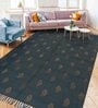 Grey Cotton Block Printed Hand Woven 6 x 4 Feet Dhurrie