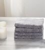 Grey Solid 550 GSM Cotton Face Towels (Set of 4)