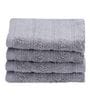 Grey Solid 550 GSM Cotton Face Towels (Set of 4)