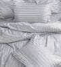 Grey Cotton 210TC Striped Set of 2 Pillow Covers