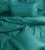Green Cotton 210TC Striped Set of 2 Pillow Covers