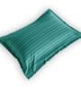 Green Cotton 210TC Striped Set of 2 Pillow Covers