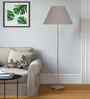 Grey Cotton Conical Shade Steel Floor Lamp Steel Base