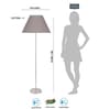 Grey Cotton Conical Shade Steel Floor Lamp Steel Base