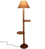 Grey Cotton Conical Wooden Floor Lamp
