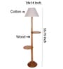 Grey Cotton Conical Wooden Floor Lamp