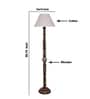 Grey Cotton Conical Wooden Floor Lamp