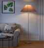 Grey Cotton Coolie Shade Floor Lamp Steel Base (13X13X55
