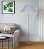 Grey Cotton Coolie Shade Floor Lamp Steel Base (13X13X55