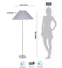 Grey Cotton Coolie Shade Floor Lamp Steel Base (13X13X55
