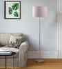 Grey Cotton Drum Shade Steel Floor Lamp Steel Base