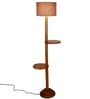 Grey Cotton Drum Wooden Floor Lamp