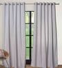 Grey Cotton Solid 7Ft Blackout Eyelet 1 Pc Door Curtain