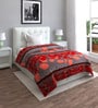 Grey Cotton Floral 150 GSM Single Bed AC Room Blanket Dohar