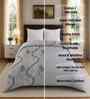 Grey Cotton Floral 300 Gsm Double Bed Reversible Comforter
