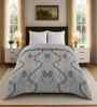 Grey Cotton Floral 300 Gsm Double Bed Reversible Comforter