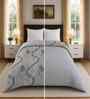 Grey Cotton Floral 300 Gsm Double Bed Reversible Comforter
