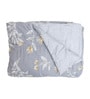 Grey Cotton Floral 350 GSM Double Bed Reversible Quilted Comforter