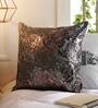 Floral Pattern Cotton Grey Cushion Cover 16 x 16 inches