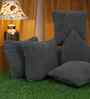 Grey Cotton Geometric 16X16 Inches Cushion Covers (Pack of 5)