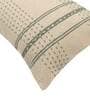 Green Woven Cotton 24 x 16 Inches Cushion Cover