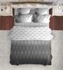 Grey Cotton Geometrical 150 GSM Double Bed Comforter