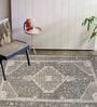 Grey Cotton 5 ft X 8 ft Hand Woven Dhurrie