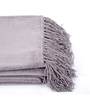 Jessica Grey Cotton Solid 70X51 Inch Self Textured Throw