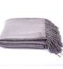 Jessica Grey Cotton Solid 70X51 Inch Self Textured Throw