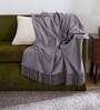 Jessica Grey Cotton Solid 70X51 Inch Self Textured Throw