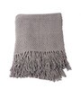 Grey Solid Cotton 56x66 Inches Sofa Throw