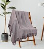 Grey Solid Cotton 56x66 Inches Sofa Throw