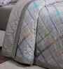 Grey Cotton Polyester Geometric Print 121 GSM Double Bed Quilt