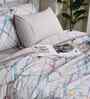 Grey Cotton Polyester Geometric Print 121 GSM Double Bed Quilt