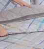 Grey Cotton Polyester Geometric Print 121 GSM Single Bed Quilt