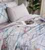 Grey Cotton Polyester Geometric Print 121 GSM Single Bed Quilt