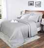 Grey Cotton Polyester Solid 100 GSM Double Bed Quilt