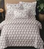 Grey Cotton Pritned 300TC Super King Bedsheet with 2 Coordinate Pillow Covers