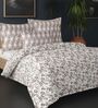 Grey Cotton Pritned 300TC Super King Bedsheet with 2 Coordinate Pillow Covers