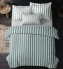 Green Cotton Pritned 300TC Super King Bedsheet with 2 Coordinate Pillow Covers