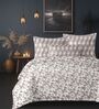 Grey Cotton Pritned 300TC Super King Bedsheet with 2 Coordinate Pillow Covers