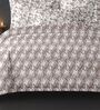 Grey Cotton Pritned 300TC Super King Bedsheet with 2 Coordinate Pillow Covers