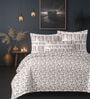 Grey Cotton Pritned 300TC Super King Bedsheet with 2 Coordinate Pillow Covers